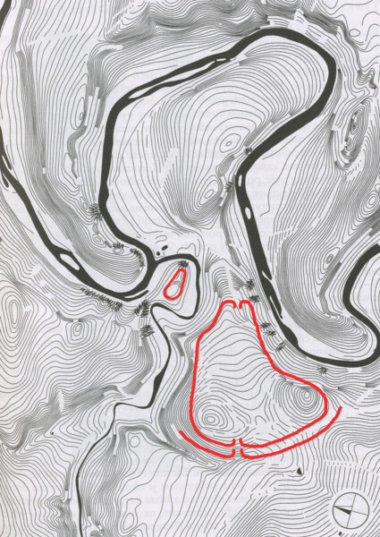 Keltské oppidum Třísov, mapa