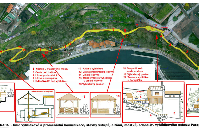 Výchozí podklad před zadáním projektové dokumetace rekonstrukce Horské zahrady v Českém Krumlově, II. etapa